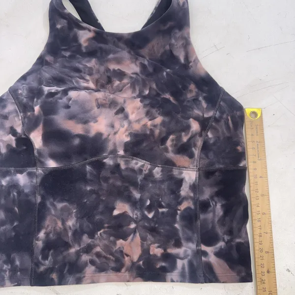 Lululemon Athletic Gym Key Balance Tank Diamond Dye Grey Pink Bra Crop Top Sz 8 - Image 4