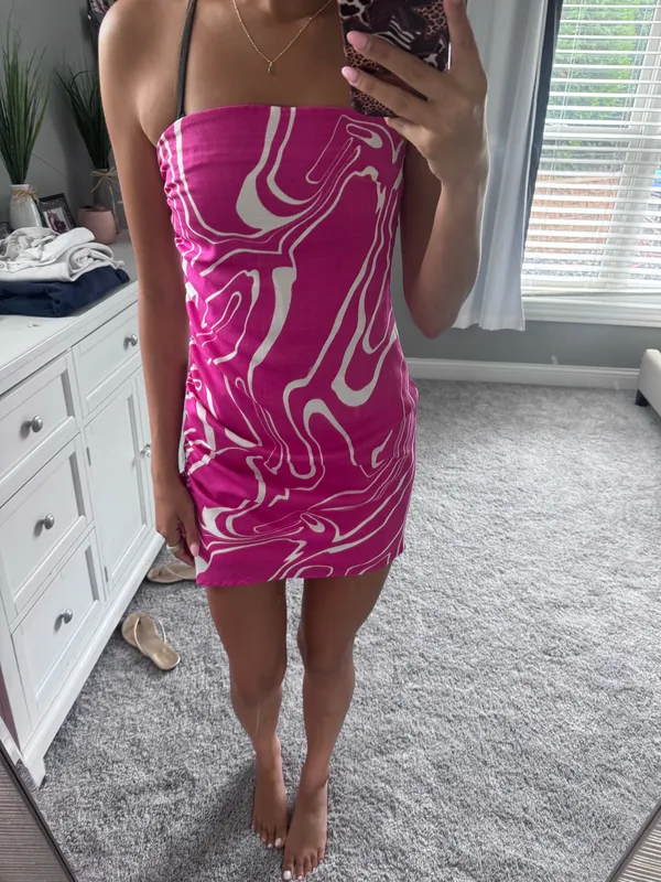Lelis pink strapless dress - Image 5
