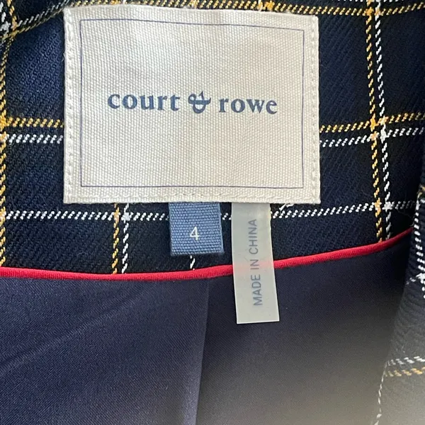Court and Rowe Navy Peak‎ Lapel Check Plaid Blazer - Image 8