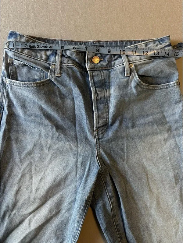 Express Relaxed Straight Ankle High-Rise Jeans Size 6R Light Wash - Image 11