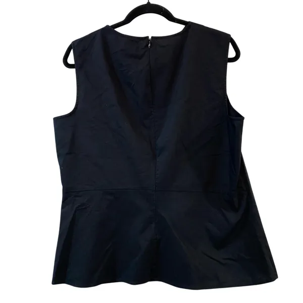 Worthington Black Peplum Sleeveless Blouse‎ Top XL Career Chic - Image 3