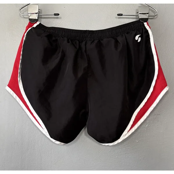Vtg Y2K Soffe Track Short Size Medium Low Rise Black Red Running Athletic Retro - Image 2