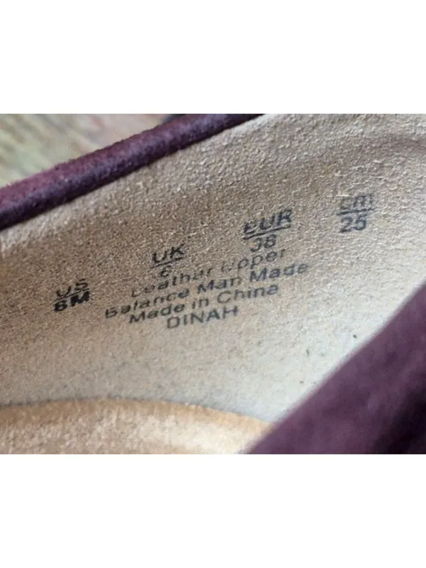 Naturalizer Dinah Burgundy Suede Leather Mid Heal Penny Loafer Pump Size 8M - Image 14