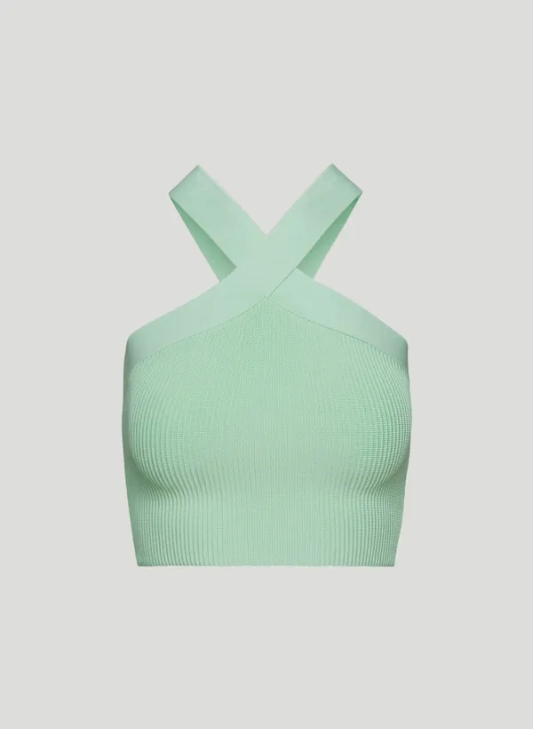 Aritzia Sculpt Knit Criss Cross Cropped Tank - Image 4