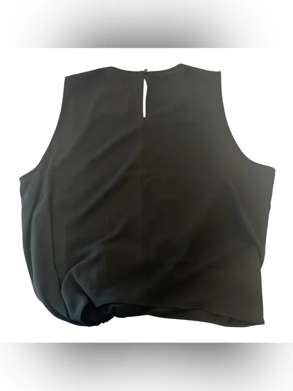 Vince Camuto Black Sleeveless Tie Hem Blouse Top Size Large NWT - Image 4