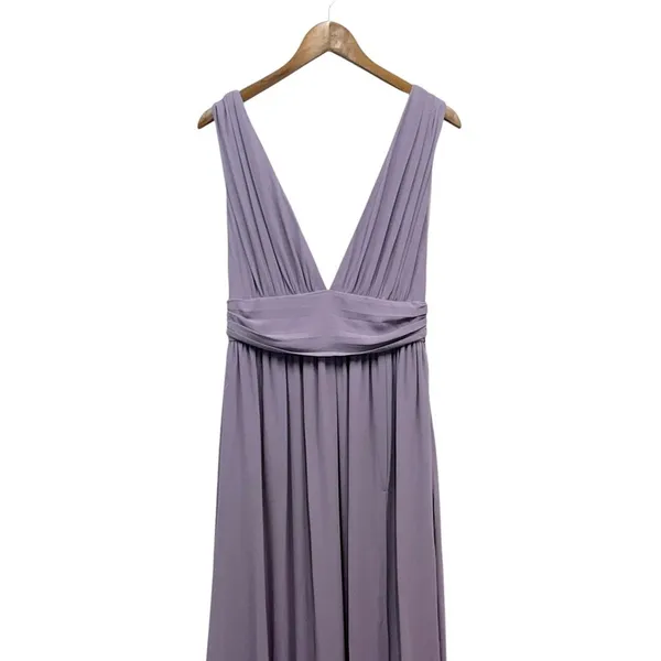 Lulus Heavenly Hues Dusty Purple Chiffon Pleated Maxi Dress size Large NWT - Image 6