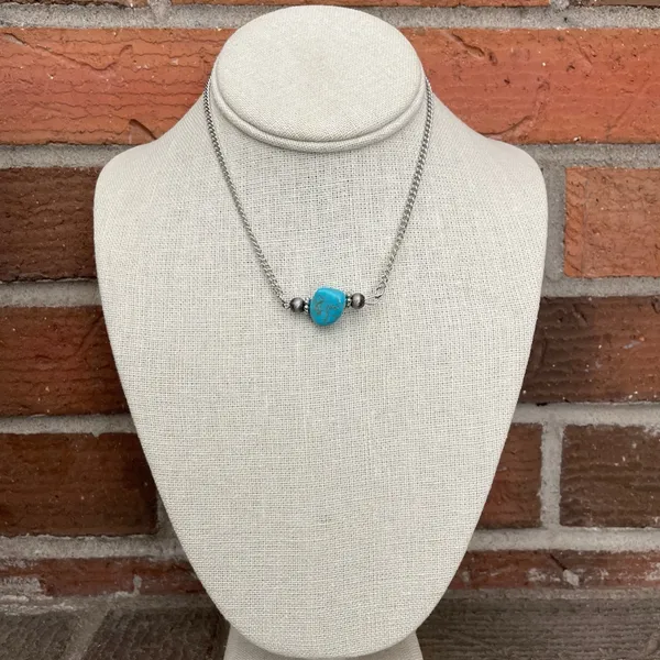 Bow Necklace Set with Turquoise & Navajo Style Pearls - Image 3