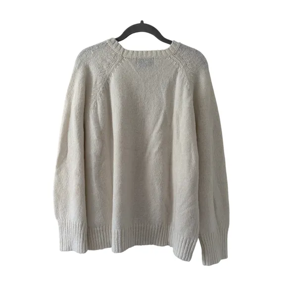 Old Navy Ivory Crewneck Sweater Women’s Medium Soft Cozy Knit Pullover Cream M - Image 9