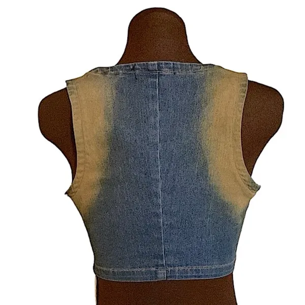 Finesse Lace up Denim Corset Bustier Cassidy Top - Image 3