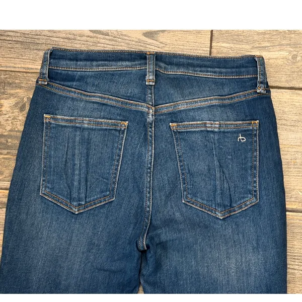 Rag & Bone High Rise Ankle Skinny Jeans Dark Wash Raw Step Hem Size 26‎ Modern - Image 11