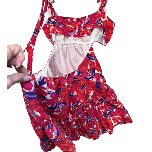 Lovers + Friends Pink‎ Floral Cutout Brandy Mini Dress Ruffle Size Large NWT - Image 11