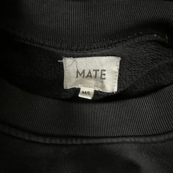 MATE the Label Sweatshirt 100% Organic Cotton Black Oversized Crewneck Size M/L - Image 4