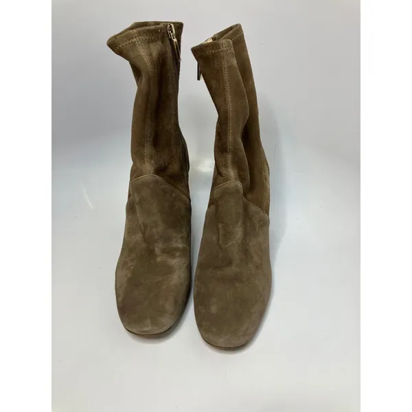 Zara woman tan taupe boots zipper closure women's size‎ 40 9.5 dressy trendy - Image 2