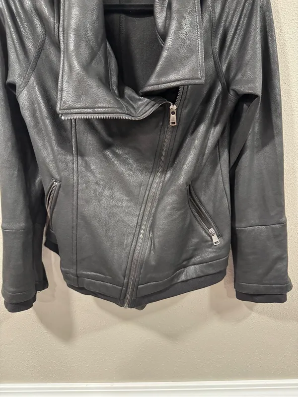 Dance & Marvel Black Faux Leather Asymmetrical Moto Jacket - Image 4
