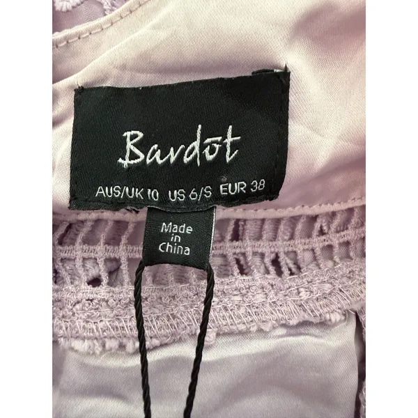 Bardot Gemma Crochet Lace Midi Dress Orchid Purple Size 6 New with Tags - Image 8