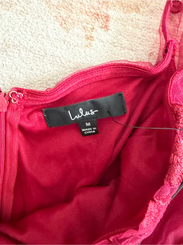 Lulu's Darling Charisma Wine Red Mesh Embroidered Midi Dress - Image 6