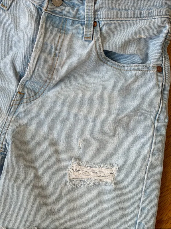 Levi's 501 Light Blue Denim Cutoff Shorts - Women's - Image 3
