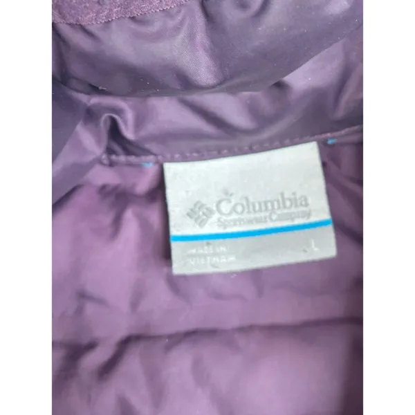 Columbia duck down filled Purple Packable Puffer Jacket women large zip up coat - Image 5