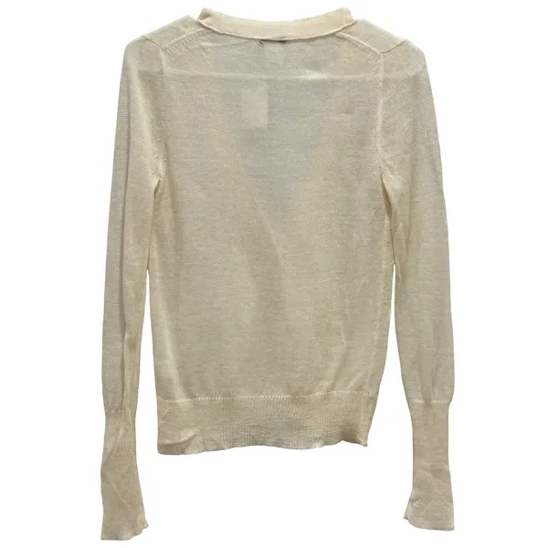 NEW J.Crew Cardigan Womens S Ivory Alpaca Merino Wool V-Neck‎ Rhinestone 33966 - Image 7