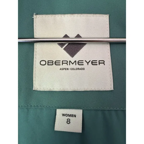 Obermeyer Tuscany II Women's Insulated Ski Jacket Coat Green Fur Trim Size 8 - Image 10