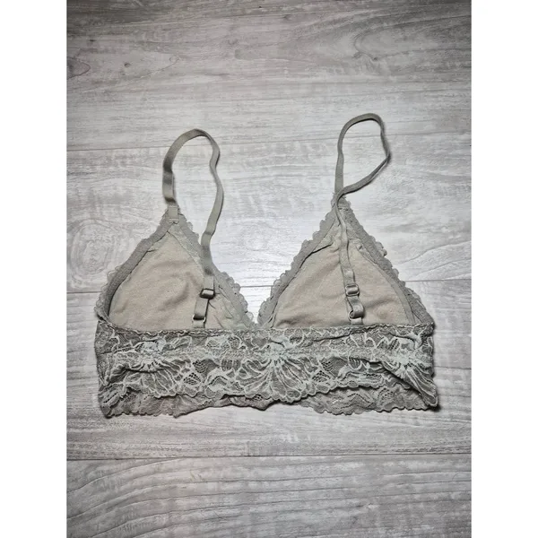 Aerie Lace Bralette - Light Gray Floral Lace Small Medium - Image 7