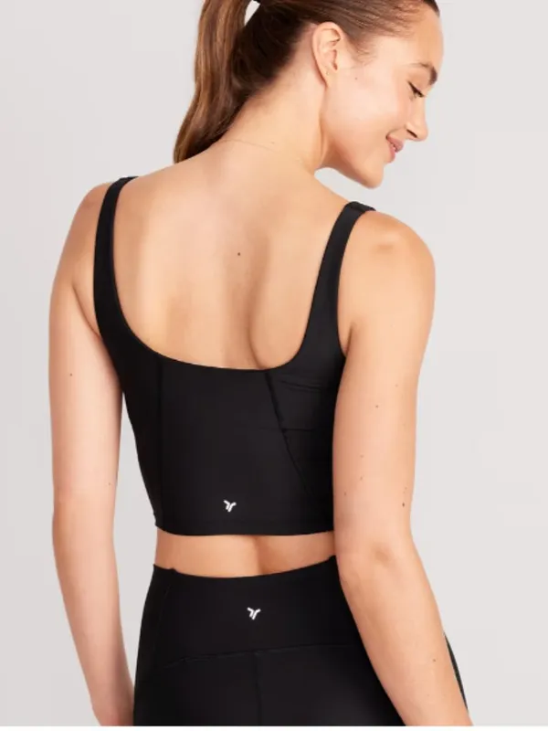 Old Navy Women’s Size Small Longline Sports Bra PowerSoft Light Support Go-Dry - Image 2