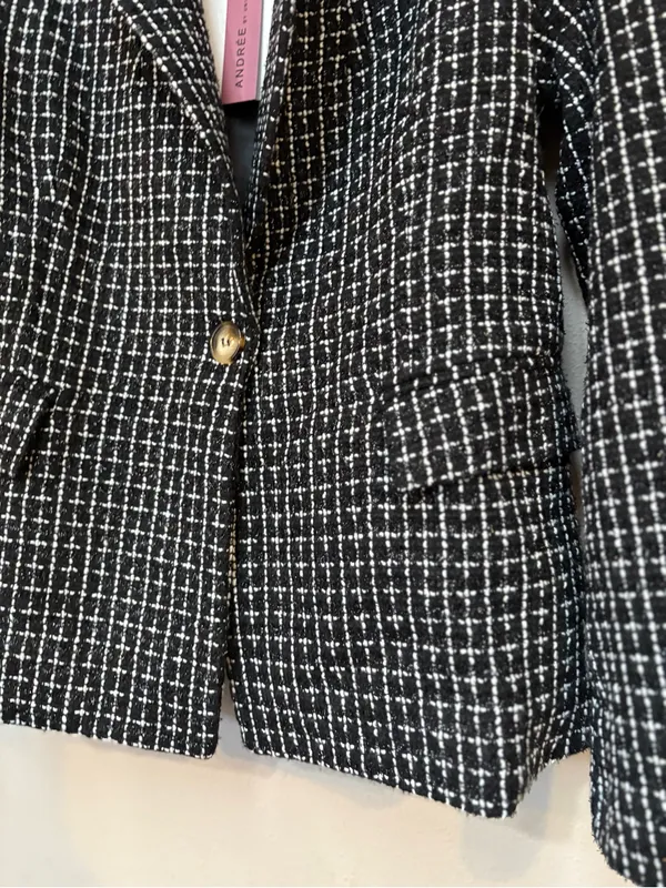 Andree by Unit NWT Black White Tweed Blazer S Dark Academia Office Siren - Image 6