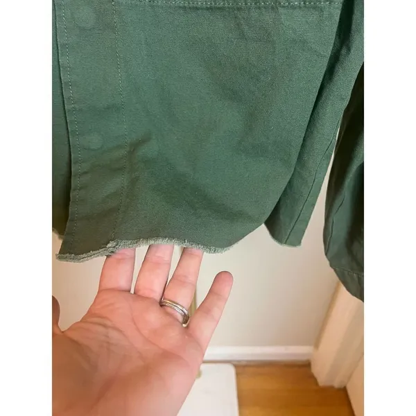 Anthropologie Twelve by ontwelfth Green Jacket with Fuzzy Collar Sz. M - Image 3