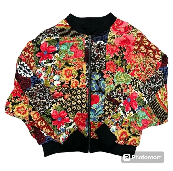 Urban Outfitters Silence + Noise Eve Patch Retro Oversized Bomber Jacket Size M - Image 2