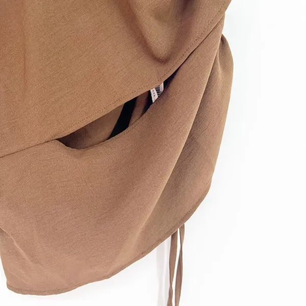 Zara Asymmetrical Top Women's XS‎ Brown Going Out Minimalist Chic - Image 5
