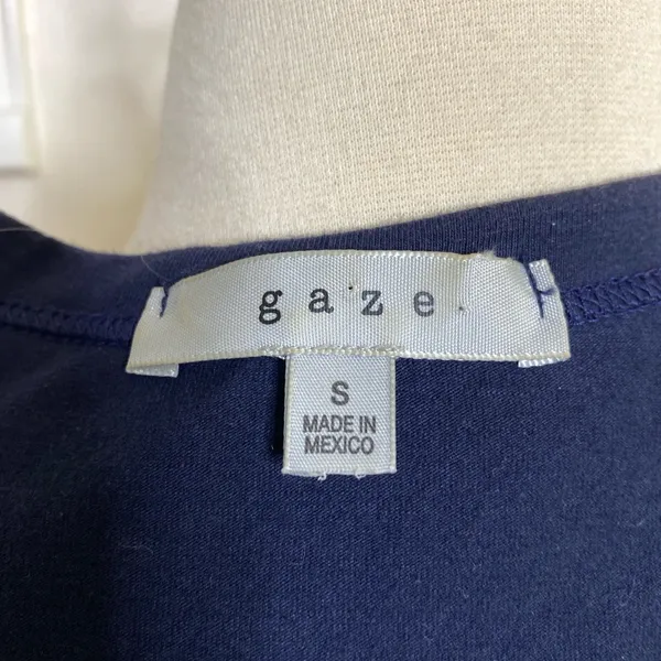 GAZE women's long sleeve crop top shirt in red, white, and blue - Image 2