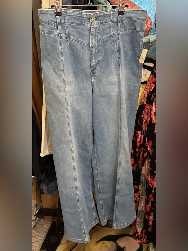 NWT Free People We The Free Libre Wide-Leg Jeans - blue goodie goodie - 32 - Image 13