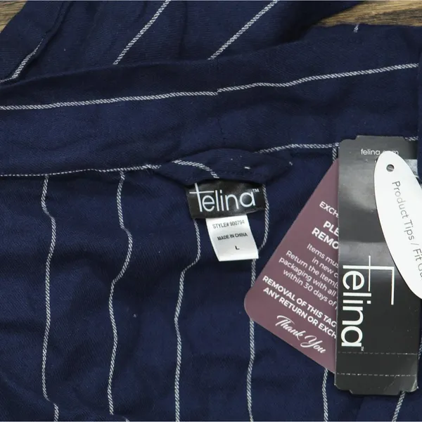 NEW Felina Womens Mirielle Robe Peacoat 900794 Navy Blue L - Image 4