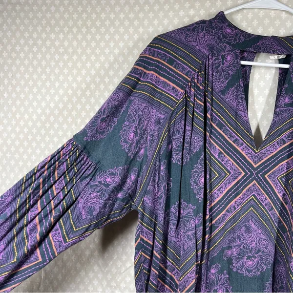 Free People Purple Paisley Walking‎ On A Dream Tunic Top - Image 3