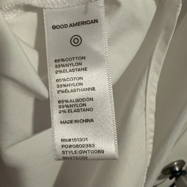 Good American *The Good Shirt* Women's 0 XS White Oxford Oversized Preppy Loose - Image 8