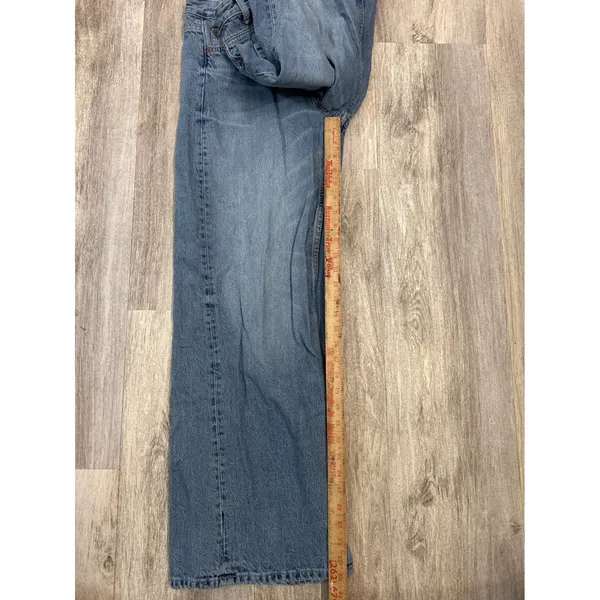 Zara Womens Wide Leg High Rise Jeans Medium Blue Cotton Denim Size 6 - Image 8
