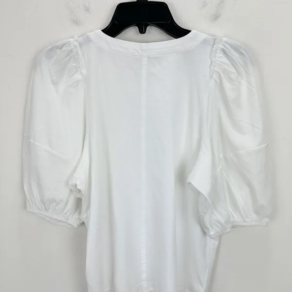 J.Crew Madewell Puff Sleeve Tee Shirt Cotton Top Relaxed Minimalist Eyelet White S NWT - Image 8