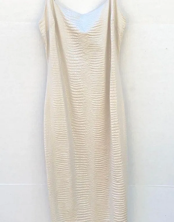 Afterstitch Womens size small off white snakeskin print cowl neck maxi dress👇🏼 - Image 5