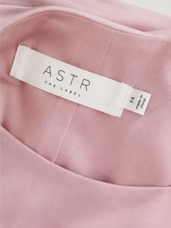 ASTR The Label Blush Pink Satin Square Neck Puff Sleeve Romantic Coquette Size M - Image 8