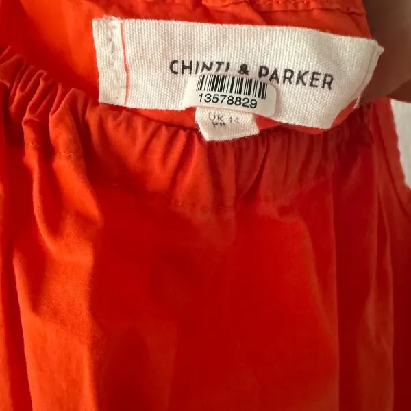 Chinti & Parker Red Tie Waist Dress‎ Tie Strap Ruffle Hem Casual Sundress US 10 - Image 4