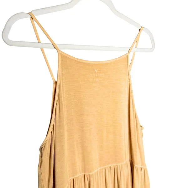 American Eagle Soft & Sexy Yellow Lace Trim Sleeveless Tank Top Size Large Boho - Image 7