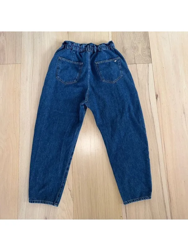 Zara Paperbag Denim Blue Jeans Size 10 - Image 4