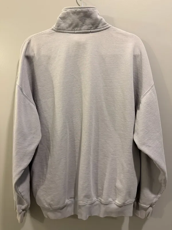 Brandy Melville Fleece Lined Quarter Zip Pullover Grey - Image 2