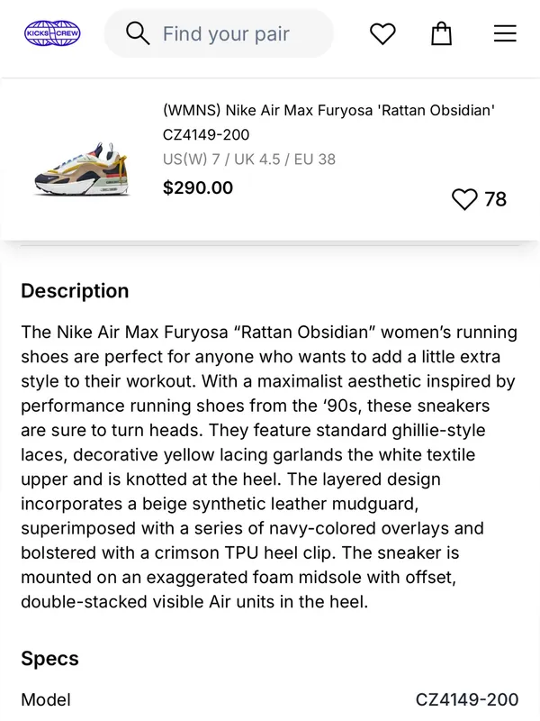 Nike Air Max Furyosa "Rattan Obsidian" Women’s Sneakers - Image 6