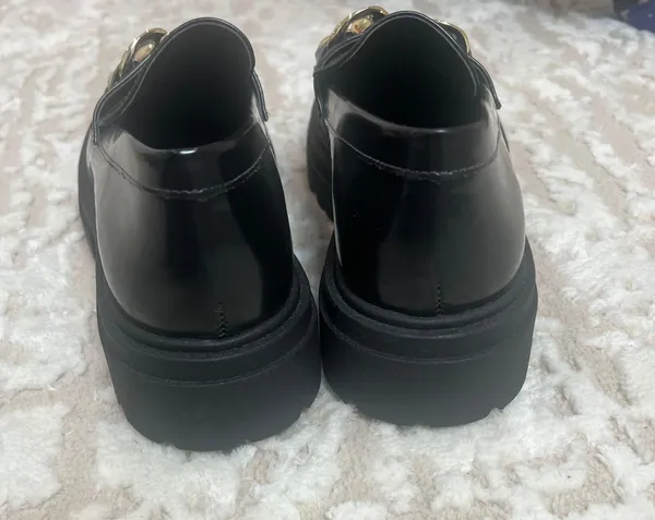 Steve Madden Gold Chain Lug Sole Loafers - Image 4