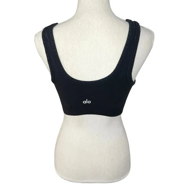 Alo black seamless chosen bra activewear athletic workout yoga gym Gorpcore - Image 3