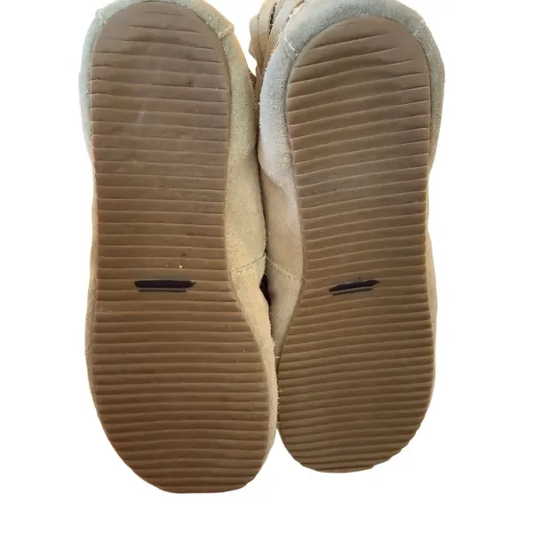ALDO VTG Y2K 90s Tan embroidered Skagen Fringe Suede Moccasins Boho Festival RARE‎ - Image 8