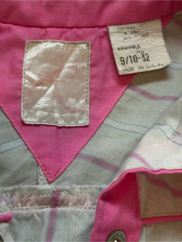 Vintage RAU Klikit Pearl Snap Western Shirt Pink Striped Cowgirl Ranch Wear - Image 5