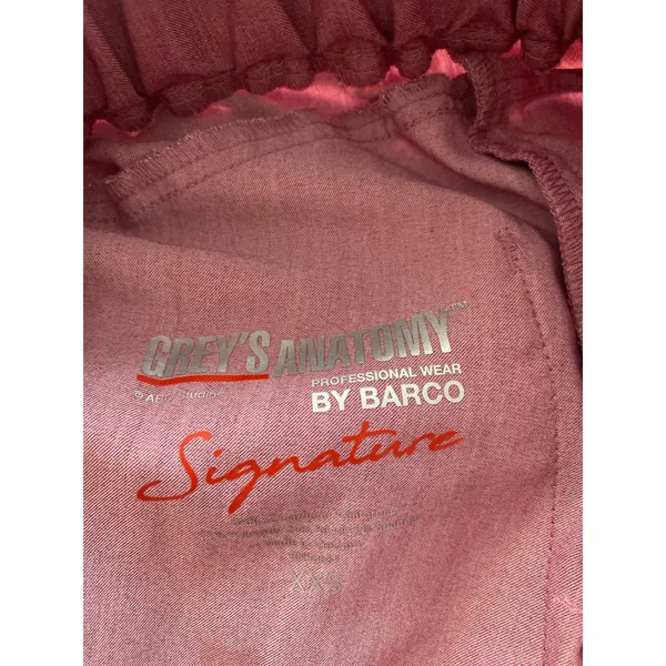 Grey's Anatomy by Barco Signature Women's Drawstring Scrub Pants Mauve Pink XXS - Image 5