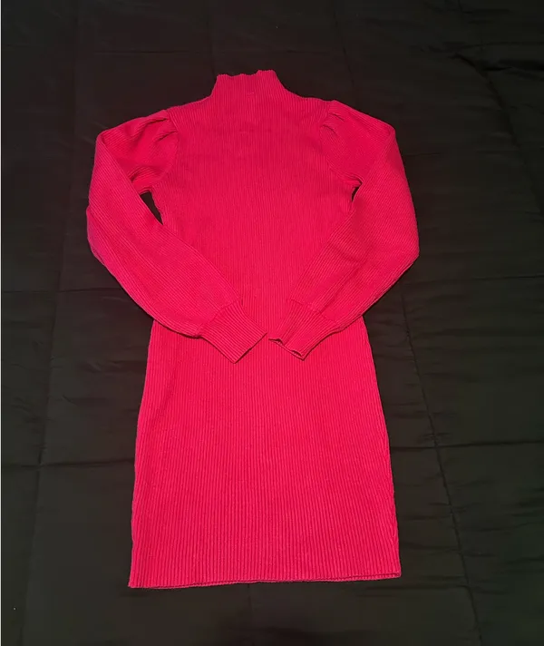 Hot Pink Sweater Dress Size M - Image 3